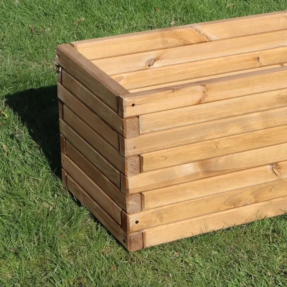 Pine Raised Wooden Trough Planter with Feet by sabodaj
