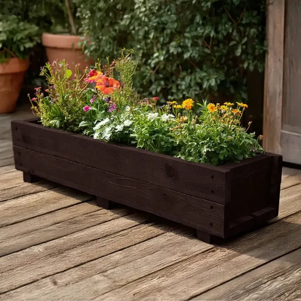 117cm Pine Wooden Flower Trough Planter by sabodaj