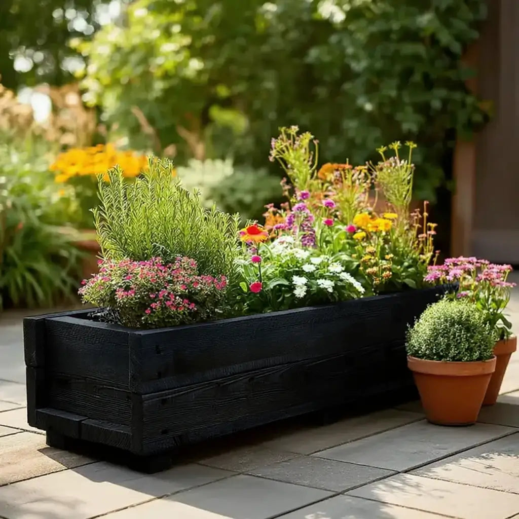 117cm Pine Wooden Flower Trough Planter by sabodaj