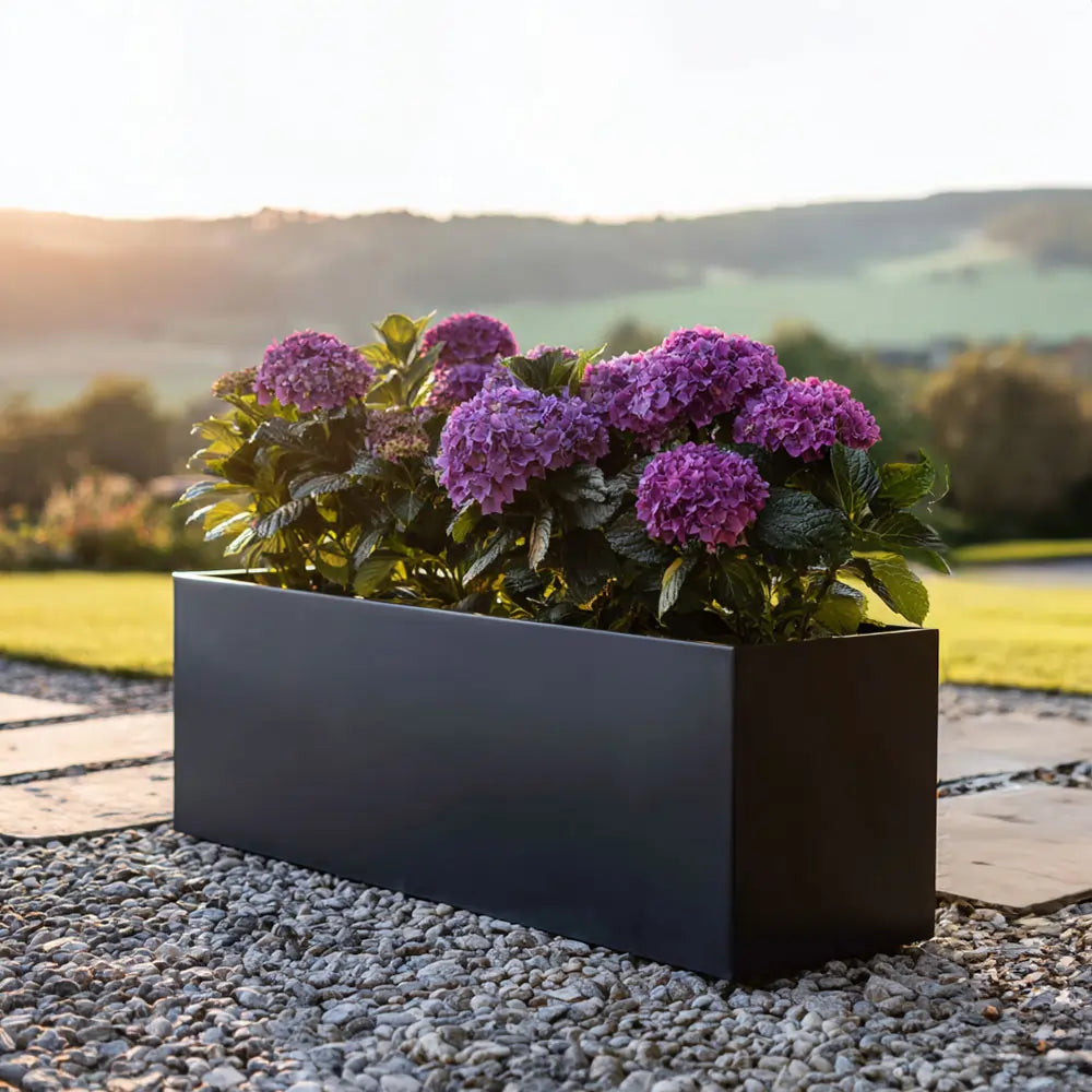 75cm Matte Black Zinc Trough Planter by sabodaj
