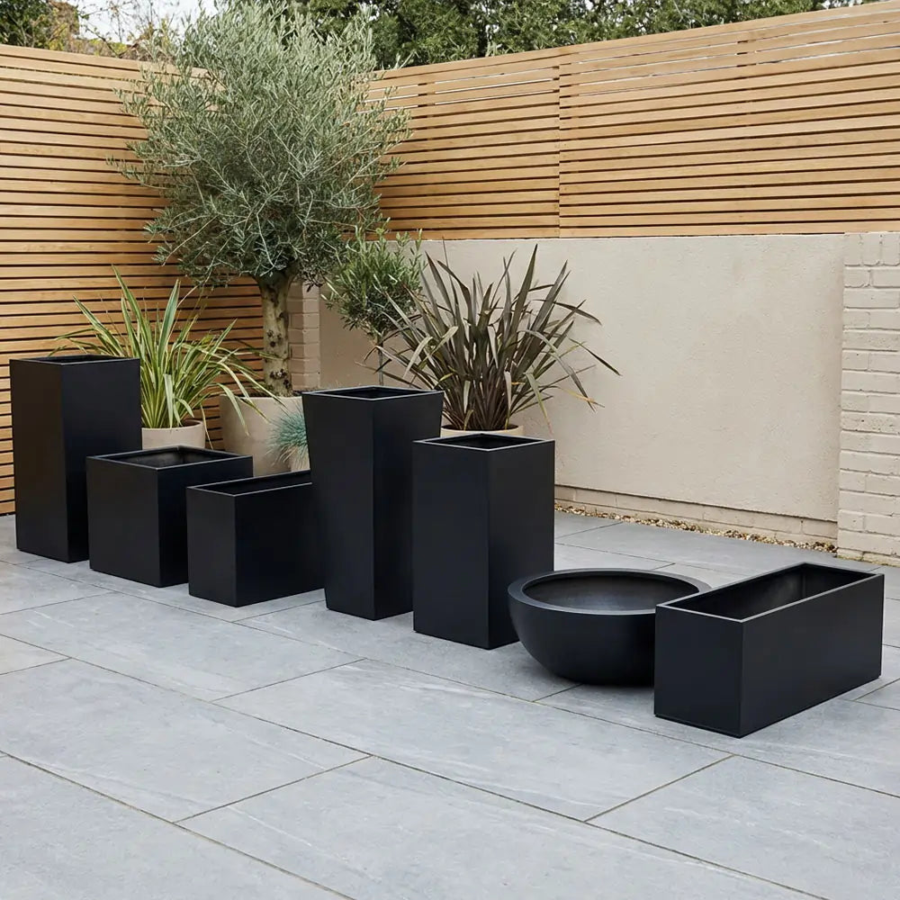 75cm Matte Black Zinc Trough Planter by sabodaj